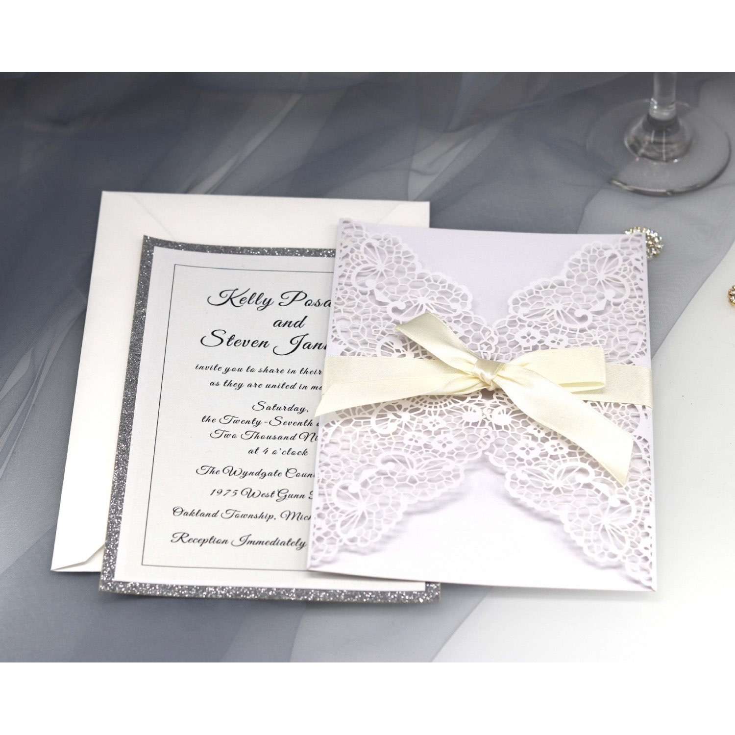 Wedding Invitation Laser Cut Holiday Greeting Card Wholesale
